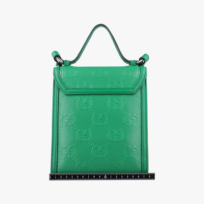 Gucci GG Embossed Messenger Green Leather — view 2