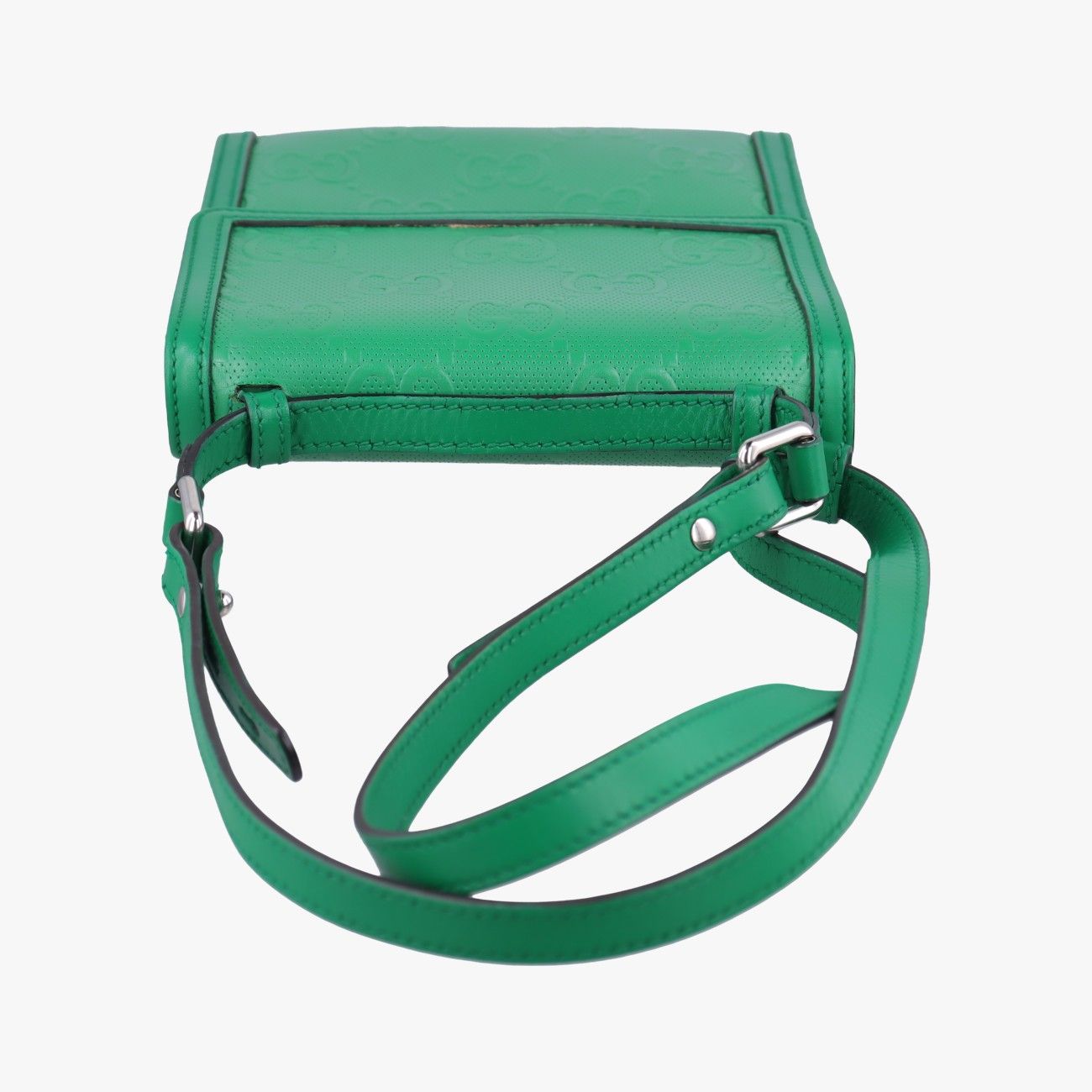 Gucci GG Embossed Messenger Green Leather — view 8