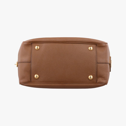 Prada Convertible Top Handle Brown Saffiano Leather — view 3