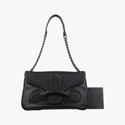 Bottega Veneta Intrecciato Black Lambskin Shoulder