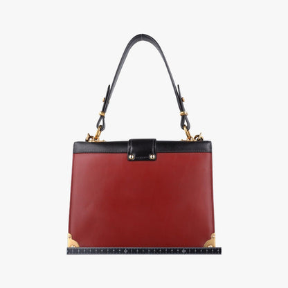 Prada Cahier Lion Head Black Red Leather 25 Shoulder — view 2