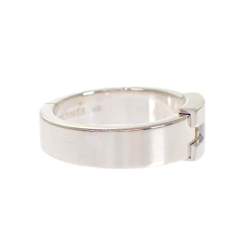 Hermes Newhela Crest Ring 49 Full 925 Sterling Silver — view 4