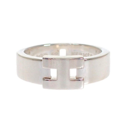 Hermes Newhela Crest Ring 49 Full 925 Sterling Silver