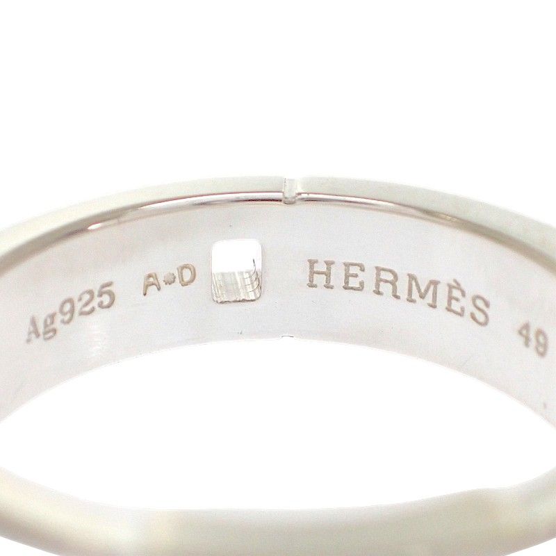Hermes Newhela Crest Ring 49 Full 925 Sterling Silver — view 6