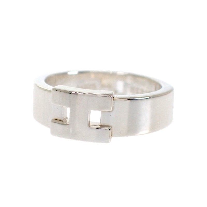 Hermes Newhela Crest Ring 49 Full 925 Sterling Silver — view 8