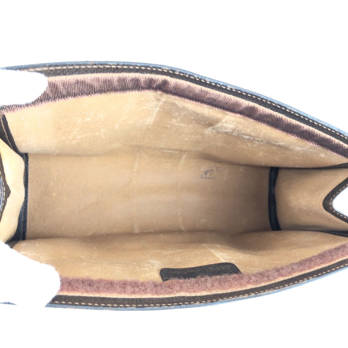 Gucci Vintage Sherry Line Brown Beige GG Supremecanvas Leather Clutch Secondbag — view 7