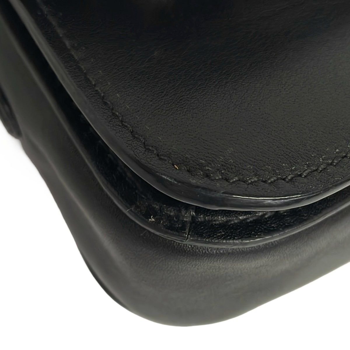 Miu Miu Shoulder Bag Black Studs Rhinestone Chain Leather — view 6