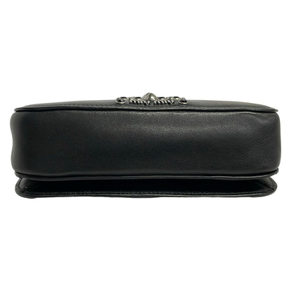 Miu Miu Shoulder Bag Black Studs Rhinestone Chain Leather — view 5