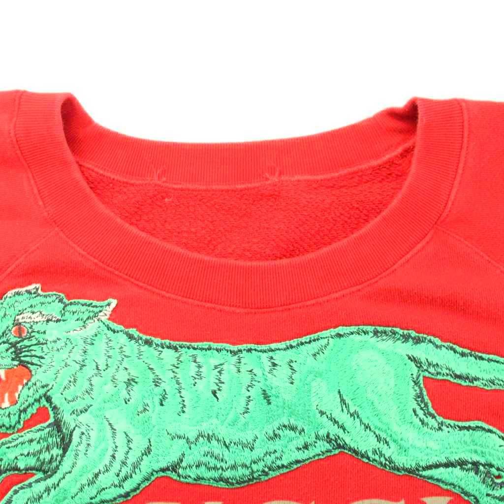 Gucci Sweatshirt Long Sleeve Print Embroidery Tiger Pattern Panthere L Red MW — view 7
