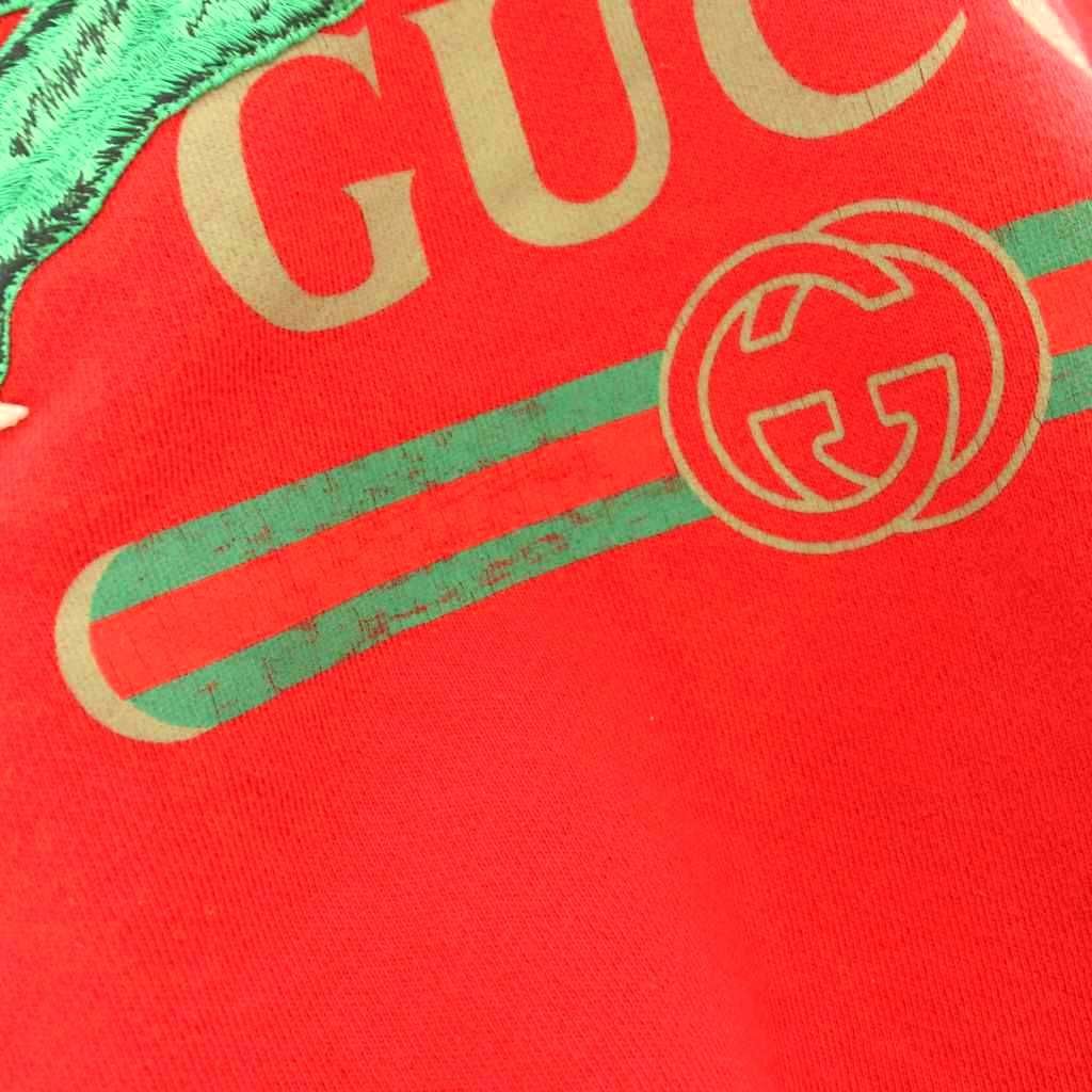Gucci Sweatshirt Long Sleeve Print Embroidery Tiger Pattern Panthere L Red MW — view 8