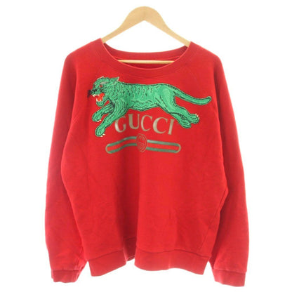 Gucci Sweatshirt Long Sleeve Print Embroidery Tiger Pattern Panthere L Red MW