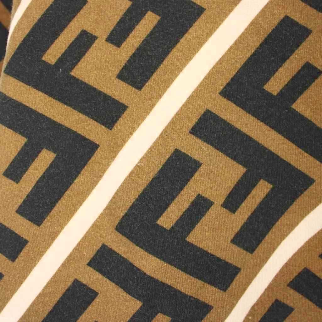 Fendi FF Pattern Zucca Sweatshirt L Brown Black Crew Neck Long Sleeve AP — view 6