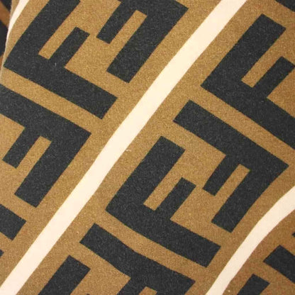 Fendi FF Pattern Zucca Sweatshirt L Brown Black Crew Neck Long Sleeve AP — view 6