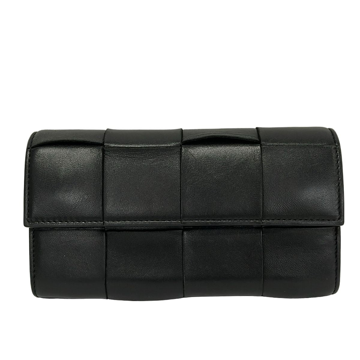 Bottega Veneta Wallet Cassette Black Leather
