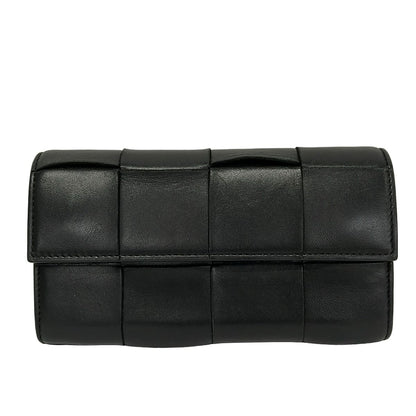 Bottega Veneta Wallet Cassette Black Leather