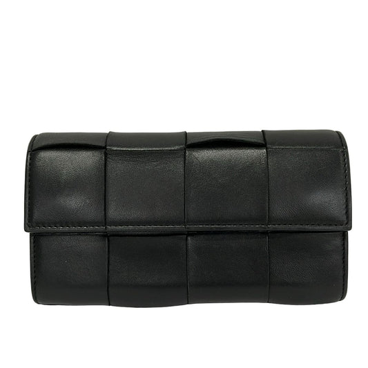 Bottega Veneta Wallet Cassette Black Leather