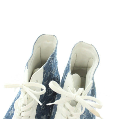Louis Vuitton Tattoo Line Monogram Denim High-Top Sneakers 12 Blue — view 4