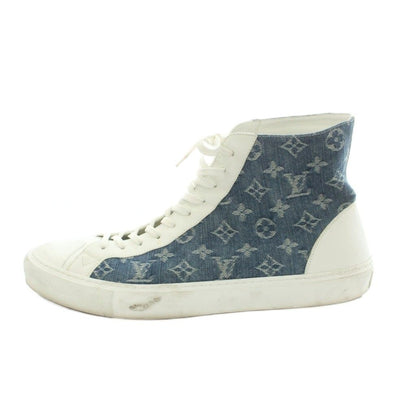Louis Vuitton Tattoo Line Monogram Denim High-Top Sneakers 12 Blue