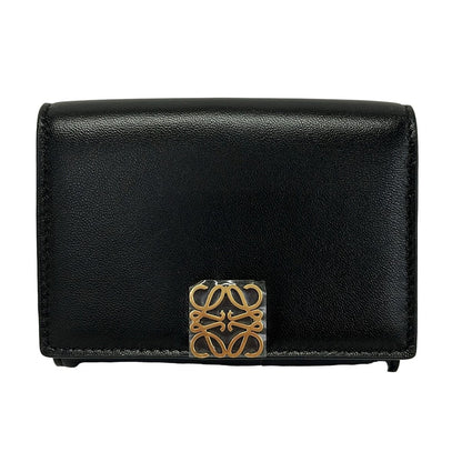 Loewe Anagram Wallet Black Gold Leather