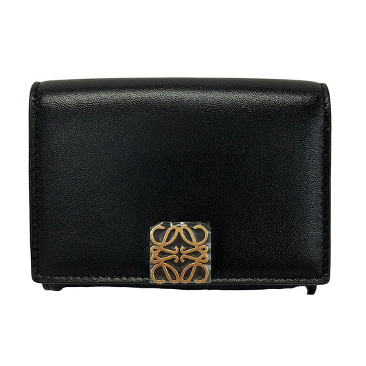 Loewe Anagram Wallet Black Gold Leather
