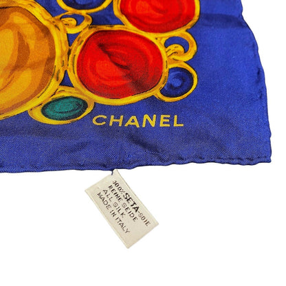 Chanel Scarf Silk Scarves Blue — view 7