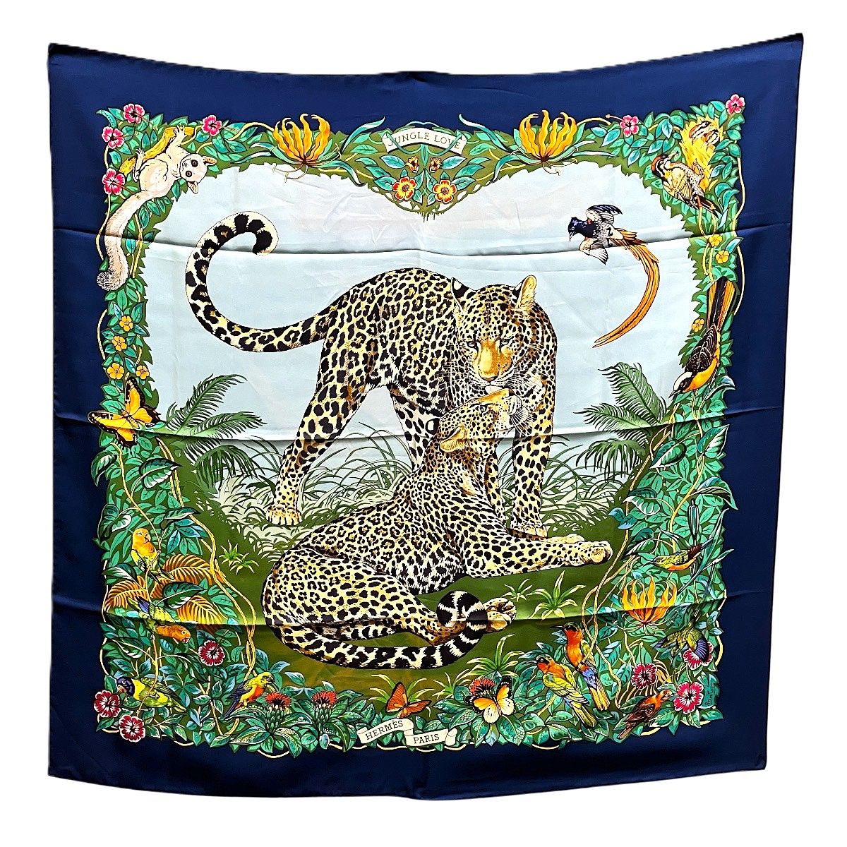 Hermes Carre 90 Jungle Love Scarf Silk