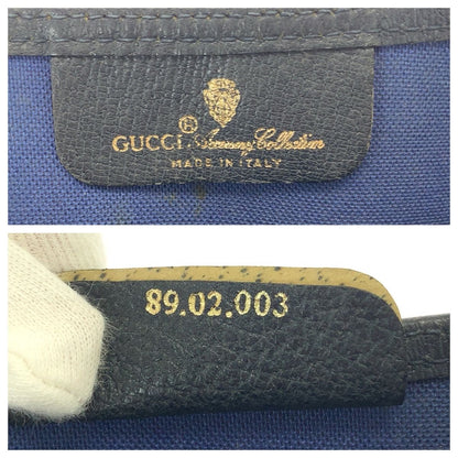 Gucci Vintage Sherry Line Navy Red GG Supremecanvas Tote — view 4