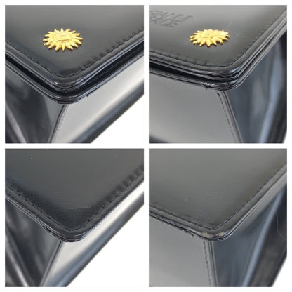 Versace Sunburst Black Gold Leather Handbag — view 3