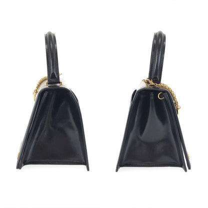 Versace Sunburst Black Gold Leather Handbag — view 8