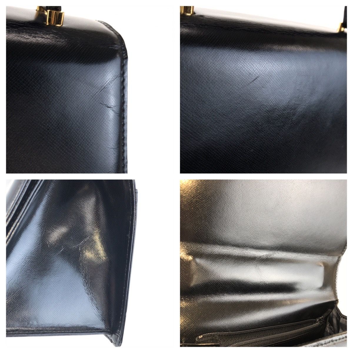 Versace Sunburst Black Gold Leather Handbag — view 6