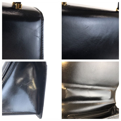 Versace Sunburst Black Gold Leather Handbag — view 6
