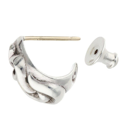 Chrome Hearts Carved Teardrop Curved Silver Earrings — view 3