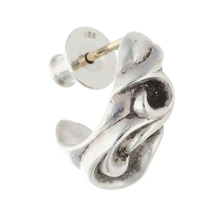 Chrome Hearts Carved Teardrop Curved Silver Earrings — view 4