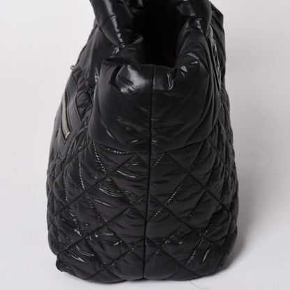 Chanel Coco Cocoon Small Tote Handbag CC Logo Black Silver — view 4