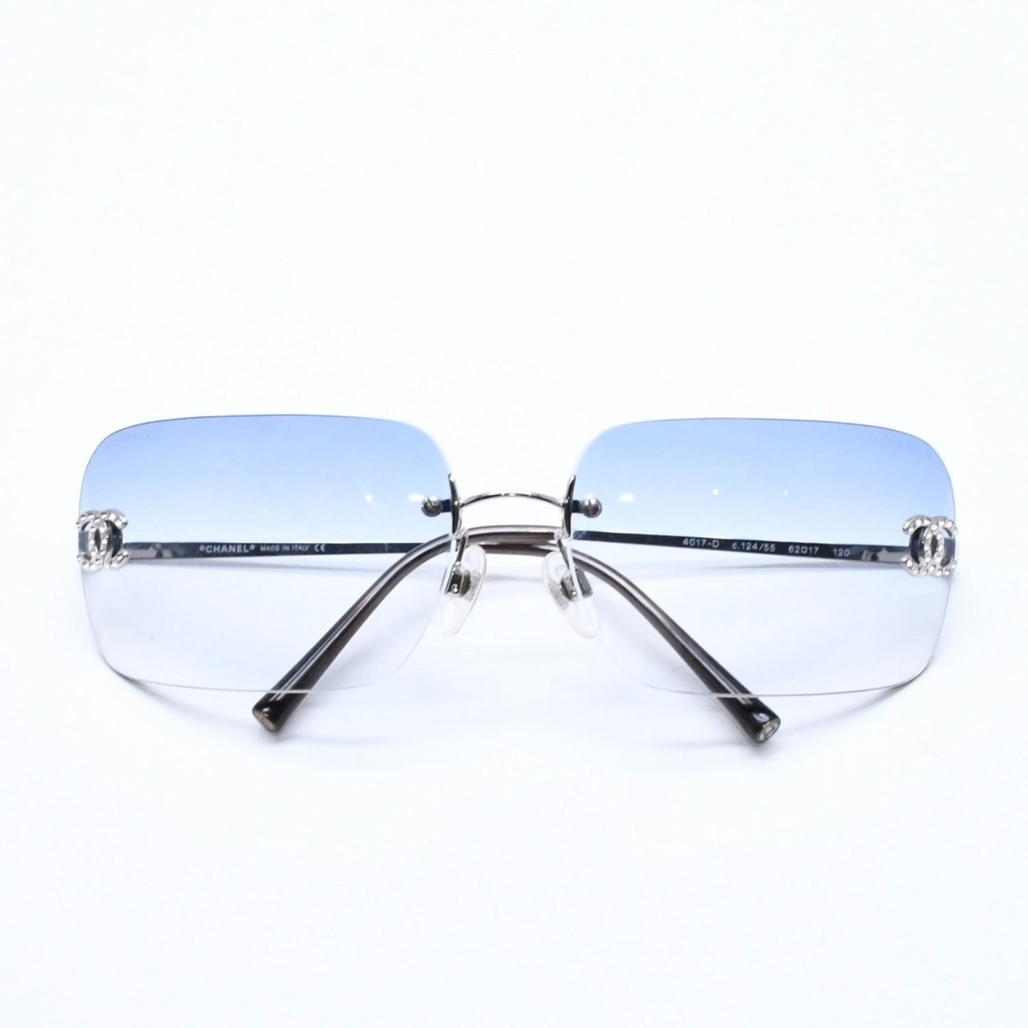 Chanel Rimless Sunglasses Rhinestone CC Logo Eyewear