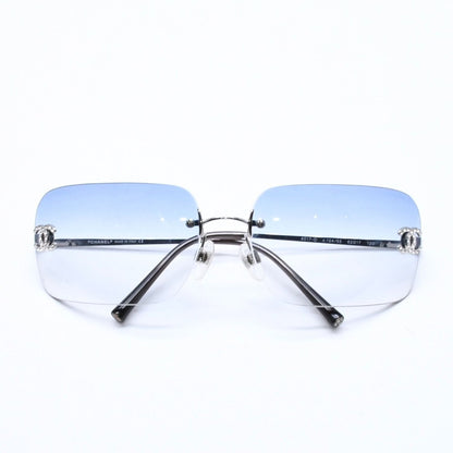 Chanel Rimless Sunglasses Rhinestone CC Logo Eyewear