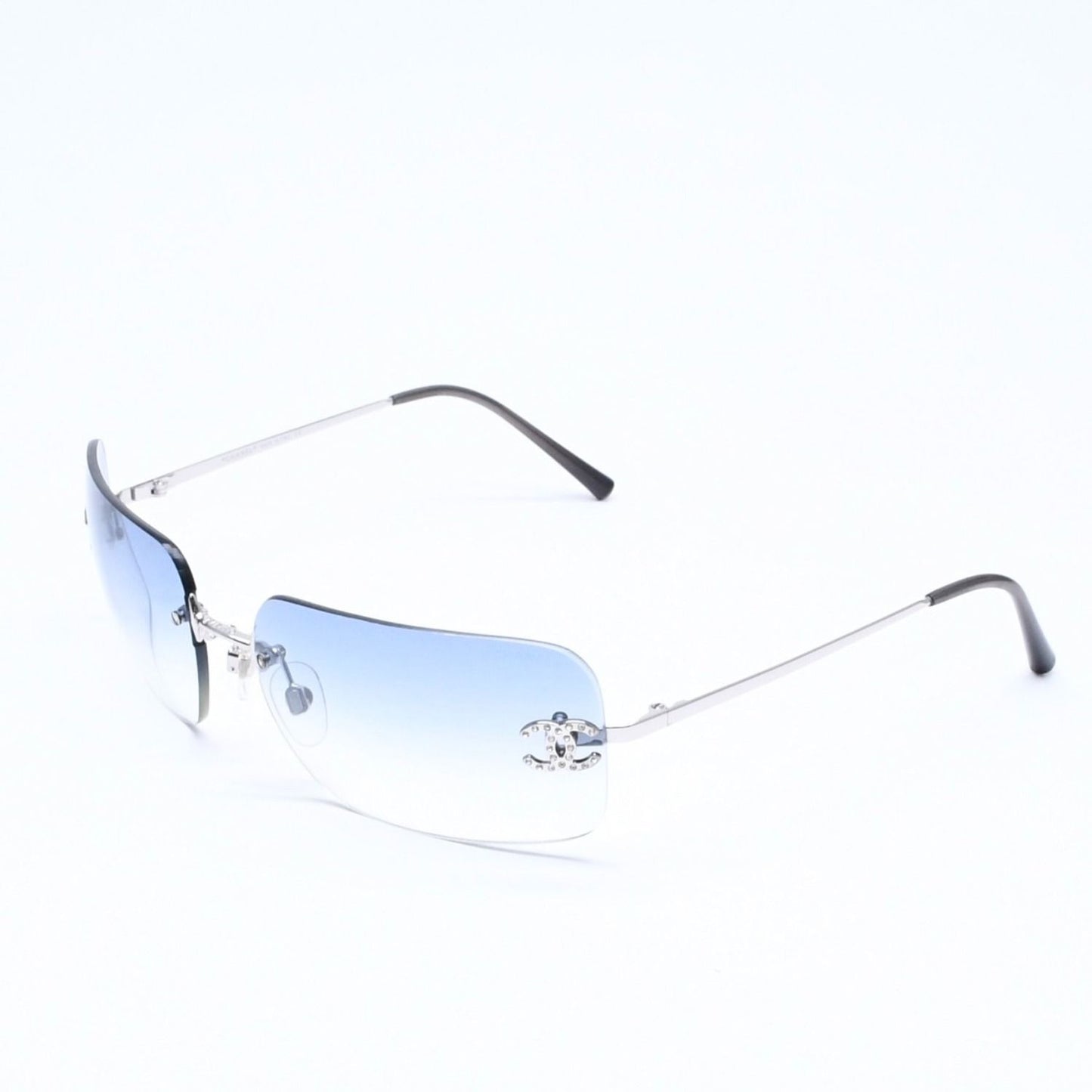 Chanel Rimless Sunglasses Rhinestone CC Logo Eyewear — view 2