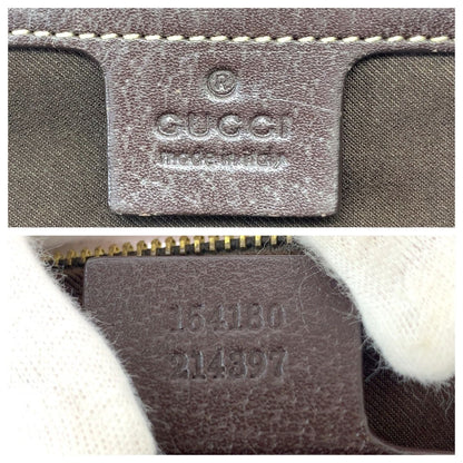 Gucci Beige Darkbrown Gold GG Canvas Leather Miniboston Handbag — view 4