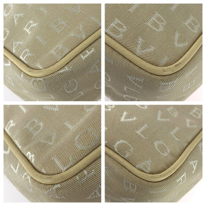 Bvlgari Logo Mania Beige Silver Canvas Leather Shoulder Bag Pochette — view 3
