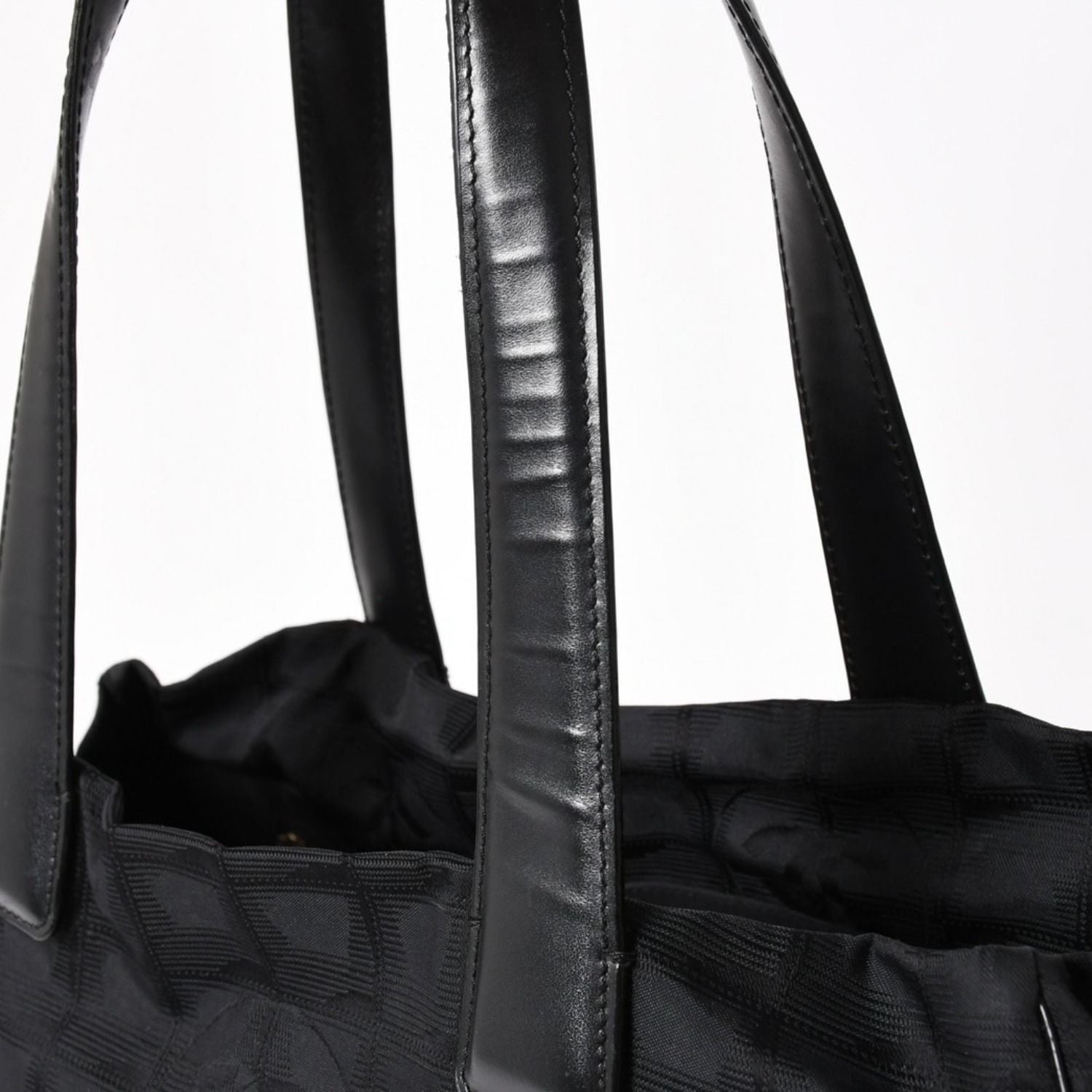 Chanel New Travel Line Tote Bag MM Black Nylon Jacquard CC Logo Gold — view 5