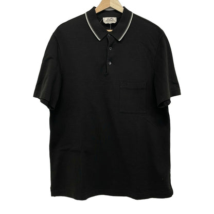 Hermes Short Sleeve Polo Shirt L Black Light Gray