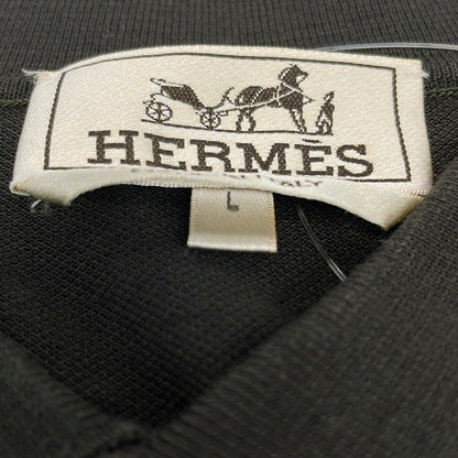 Hermes Short Sleeve Polo Shirt L Black Light Gray — view 6