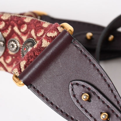 Dior Saddle Bag Bordeaux Trotter Beige Wine — view 8