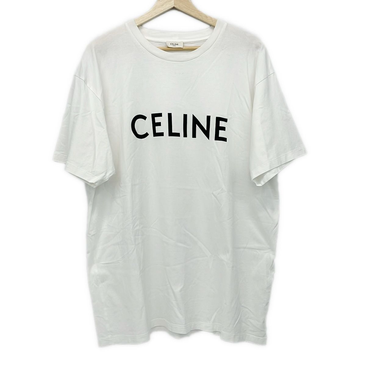 Celine Short Sleeve T-Shirt XL White Black Crew