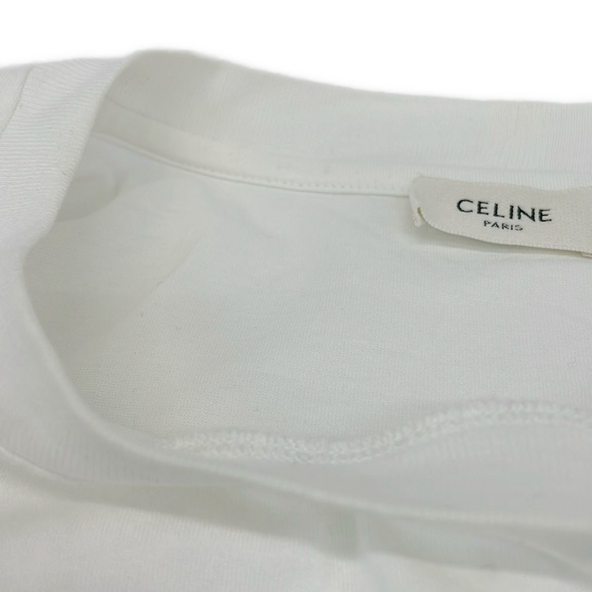 Celine Short Sleeve T-Shirt XL White Black Crew — view 6