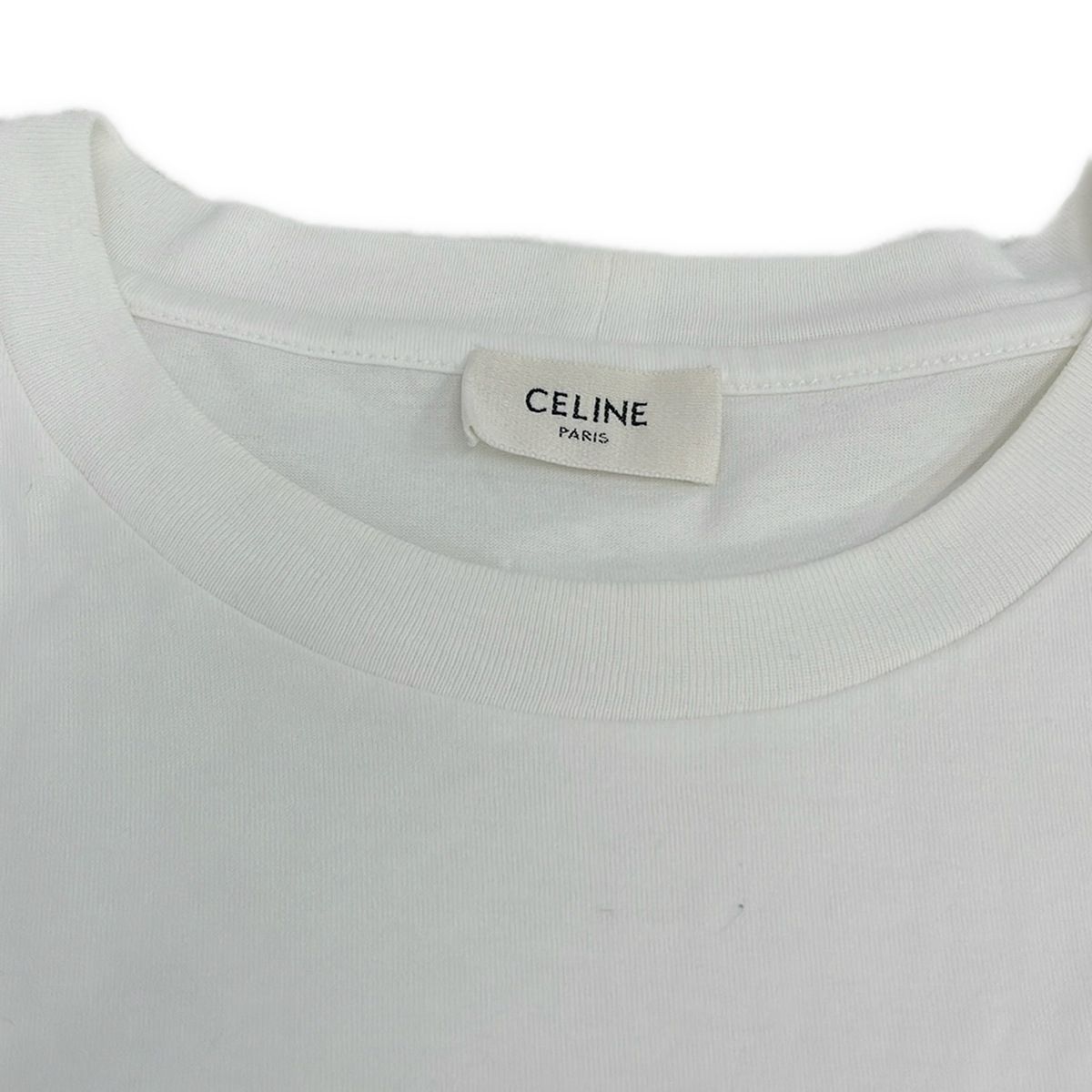 Celine Short Sleeve T-Shirt XL White Black Crew — view 3