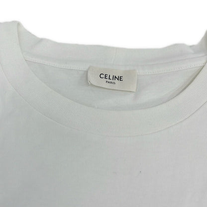 Celine Short Sleeve T-Shirt XL White Black Crew — view 3