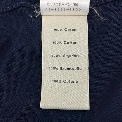 Hermes Short Sleeve Polo Shirt L Dark Navy Light Gray — view 5