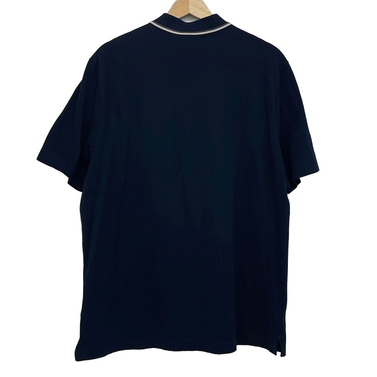 Hermes Short Sleeve Polo Shirt L Dark Navy Light Gray — view 2