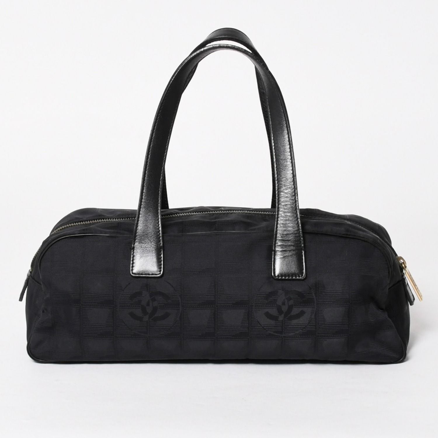 Chanel New Travel Line Mini Andbag Black CC Logo Nylon Jacquard Gold — view 2